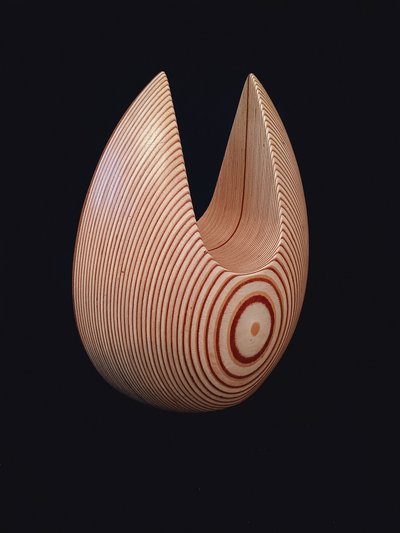 Laminated wood sculpture