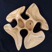 Laminated wood sculpture.