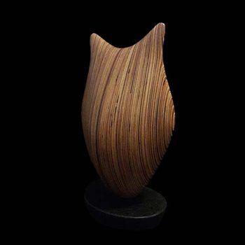 Laminated wood sculpture.