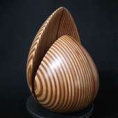 Laminated wood sculpture.