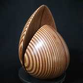 Laminated wood sculpture.