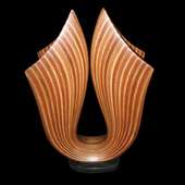 Laminated wood sculpture.