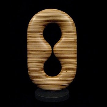 Laminated wood sculpture.