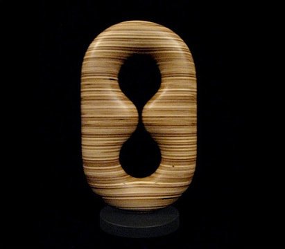 Laminated wood sculpture.