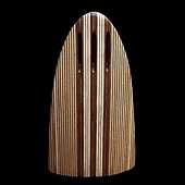 Laminated wood sculpture.