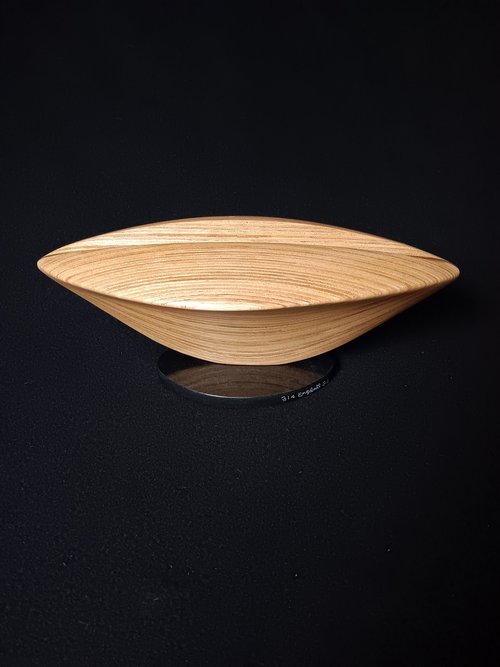 Laminated wood sculpture.