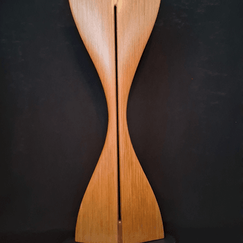 Laminated wood sculpture.