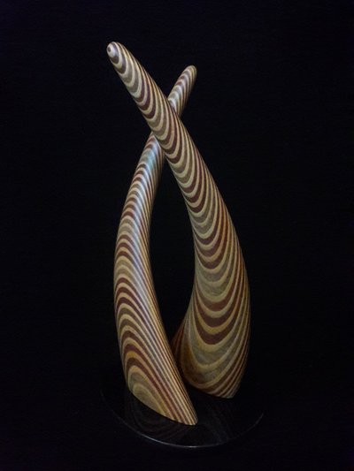 Laminated wood sculpture