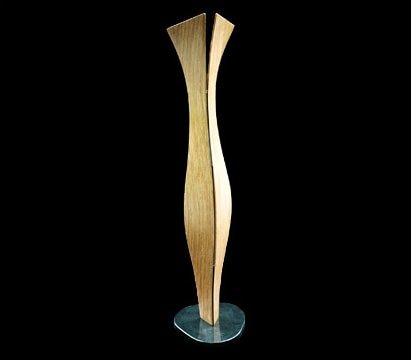 Laminated wood sculpture.