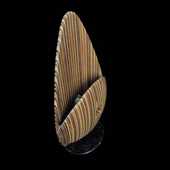 Laminated wood sculpture.