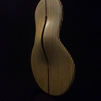 Laminated wood sculpture.