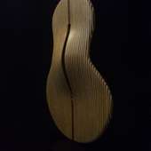 Laminated wood sculpture.