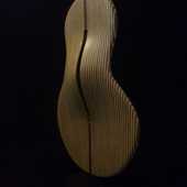 Laminated wood sculpture.