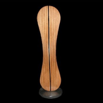 Laminated wood sculpture.