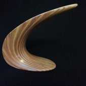 Laminated wood sculpture.