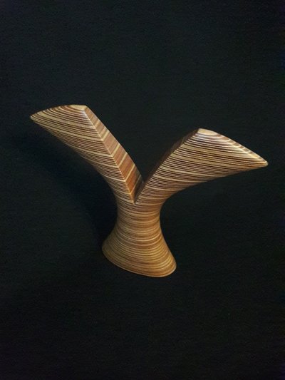 Laminated wood sculpture