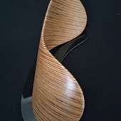 Laminated wood sculpture.