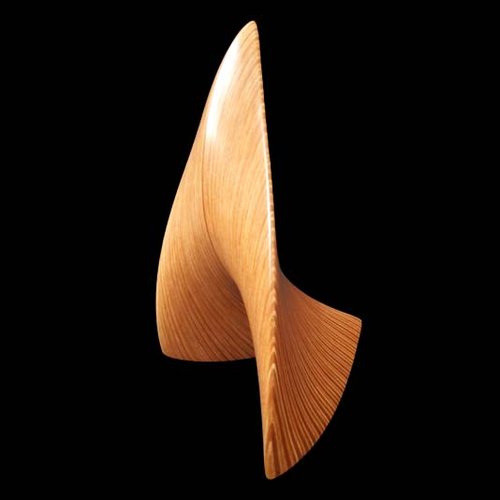 Laminated wood sculpture.