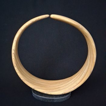 Laminated wood sculpture.