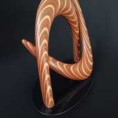 Laminated wood sculpture.