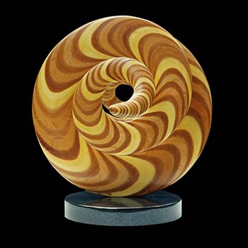 Laminated wood sculpture.