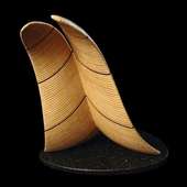 Laminated wood sculpture.