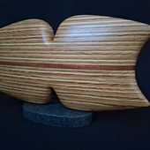 Laminated wood sculpture.