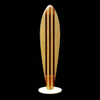 Laminated wood sculpture.