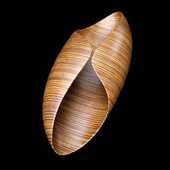 Laminated wood sculpture.