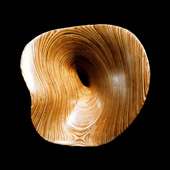 Laminated wood sculpture.