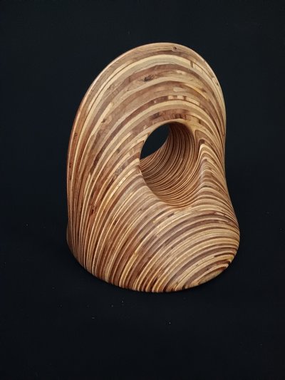 Laminated wood sculpture