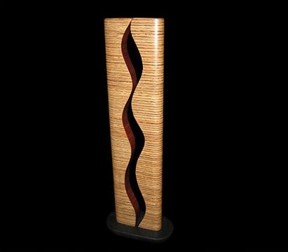 Laminated wood sculpture.