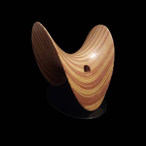 Laminated wood sculpture.