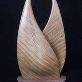 Laminated wood sculpture.