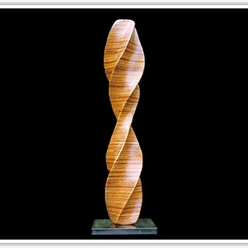 Laminated wood sculpture.