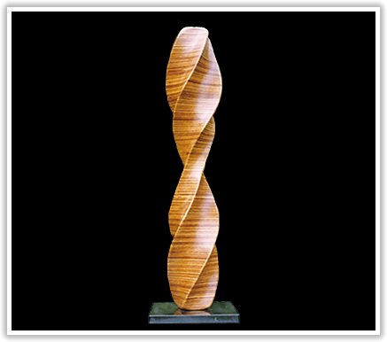 Laminated wood sculpture.