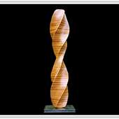 Laminated wood sculpture.