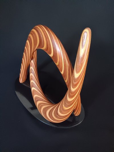 Laminated wood sculpture