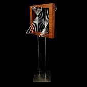 Laminated wood sculpture.