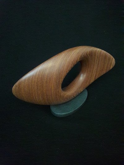 Laminated wood sculptgure