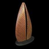 Laminated wood sculpture.