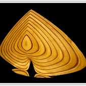 Laminated wood sculpture.