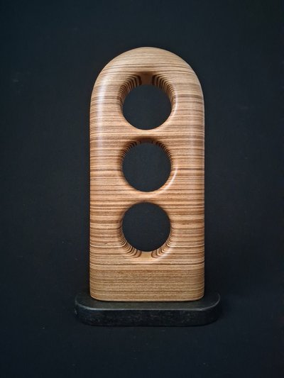 Laminated wood sculpture